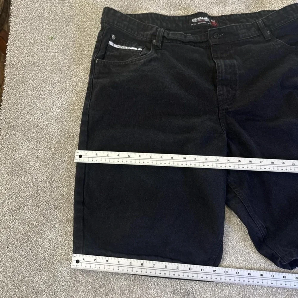 Ecko Unltd Black Denim Shorts Baggy Size 44 Y2K Streetwear